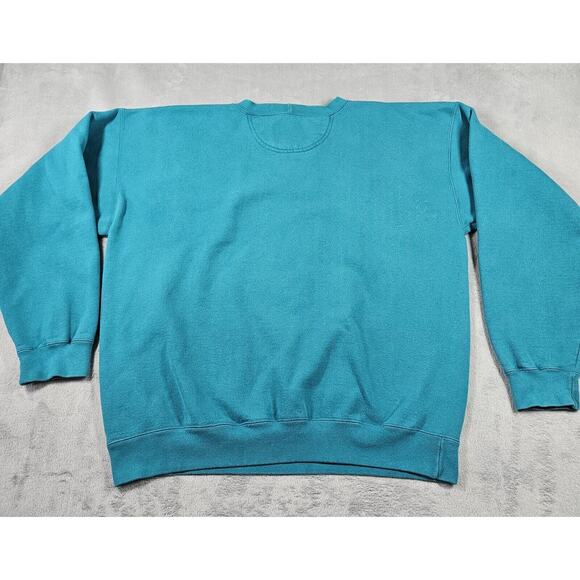 Vintage 90s Levi Strauss & Co Sweatshirt Green Embroidered Logo Spell Out Grunge - Picture 13 of 16